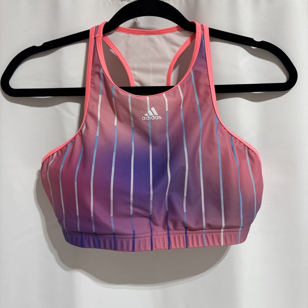 Adidas Melbourne Racerback Sports Bra Bikini Top Medium Padded